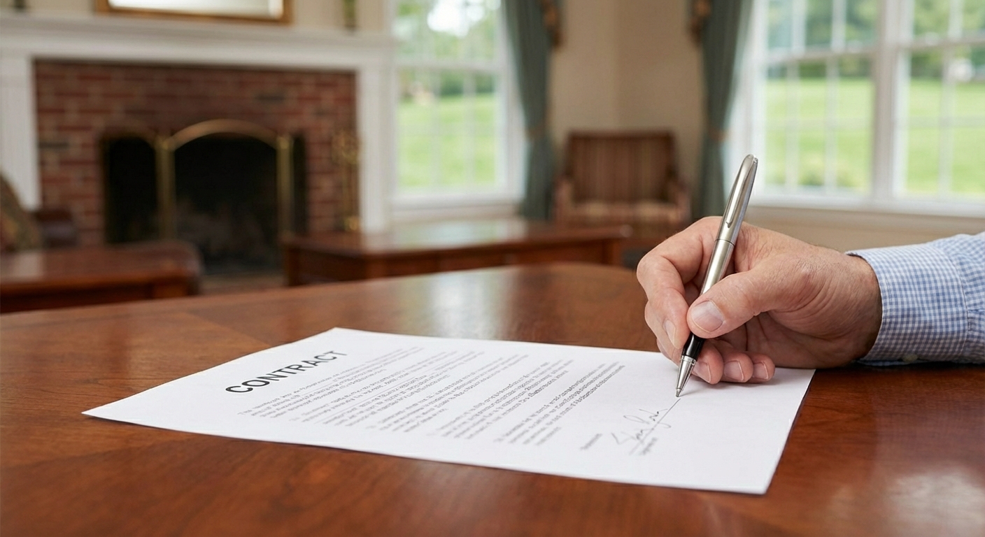 Signing the contract on your new home